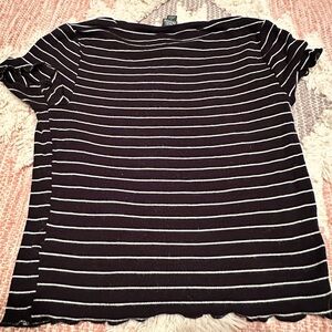 Wild Fable Black and White Striped Short Sleeve Tee